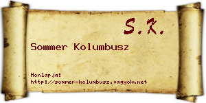 Sommer Kolumbusz névjegykártya